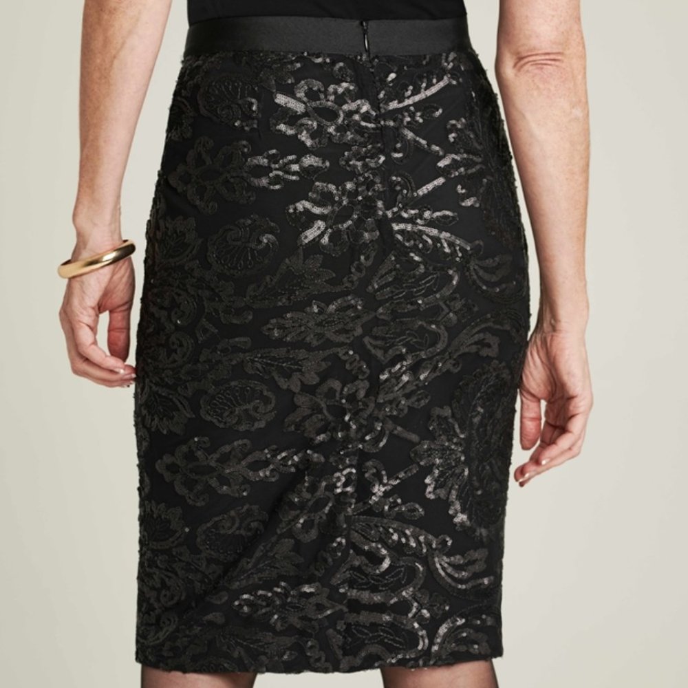 Pure Collection Black Sequin Skirt - Picture 3 of 5